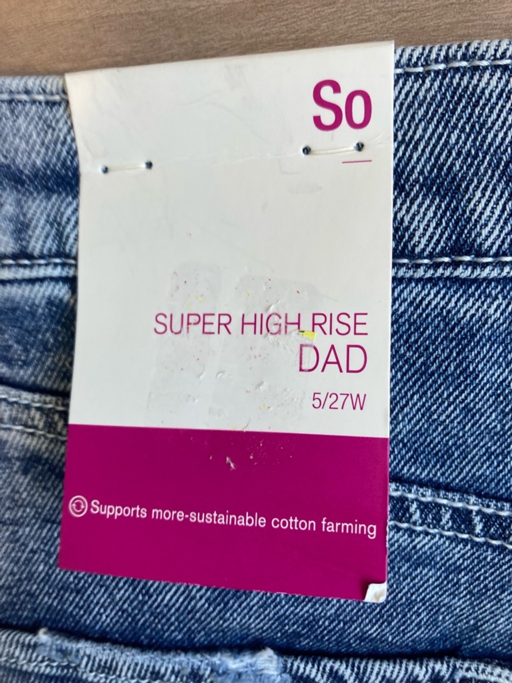 SO Dad jean super high rise jean distressed boho retro patches size 5 / 27 - Picture 3 of 17